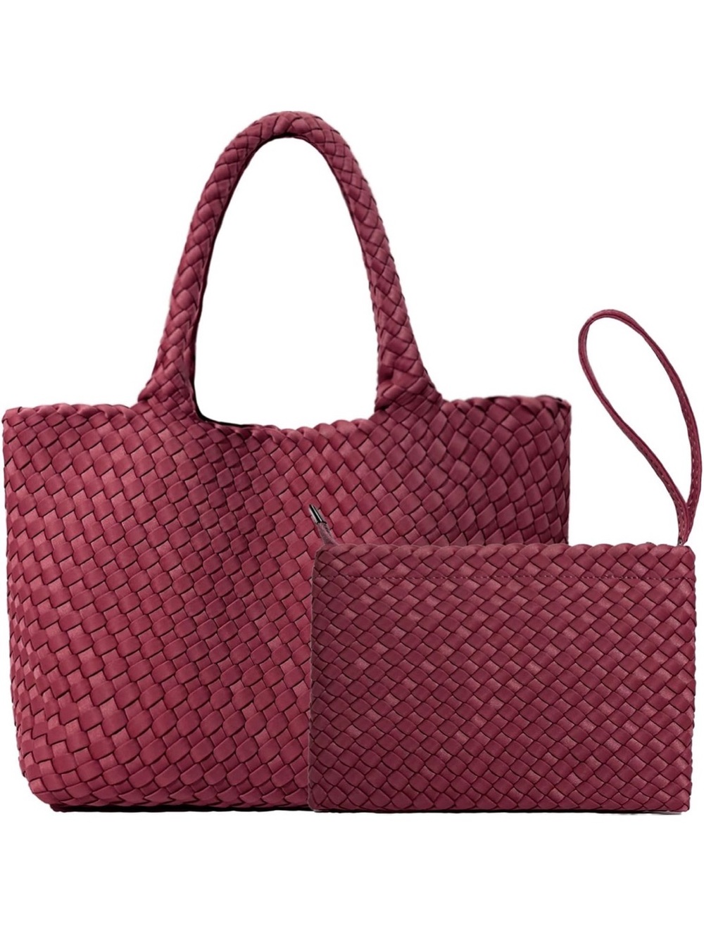 NWOT  Woven Tote Bag for Women, Hand Woven Shoulder Bags w Small Handmade Purse
